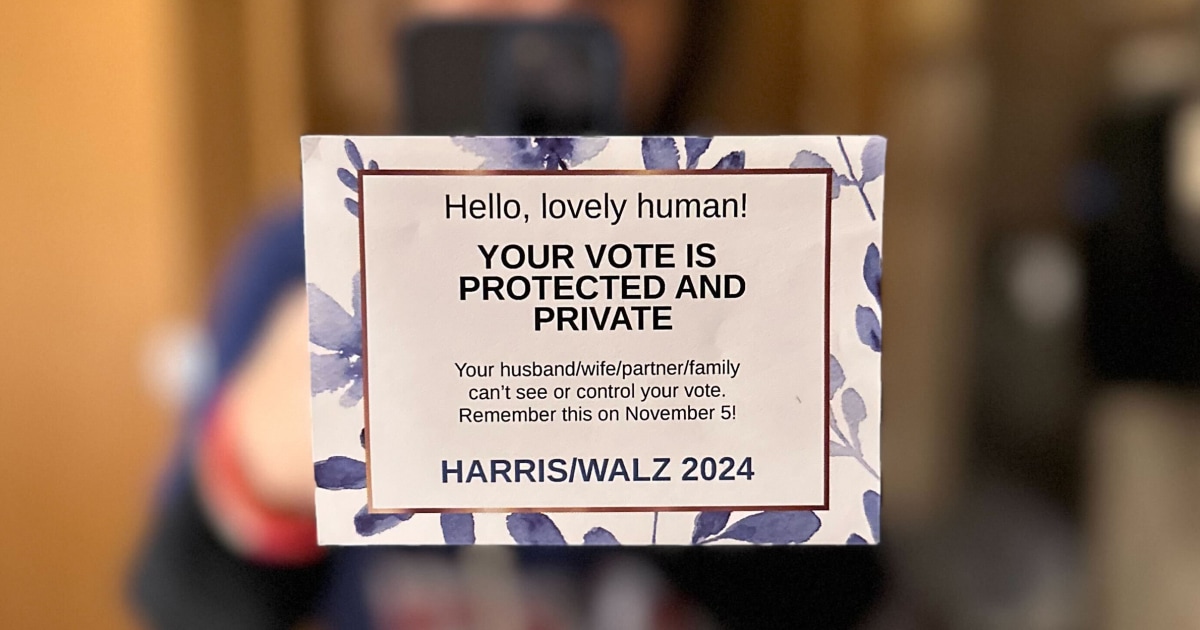 Pro-Harris sticky notes pop up in women's restrooms and gyms and on...